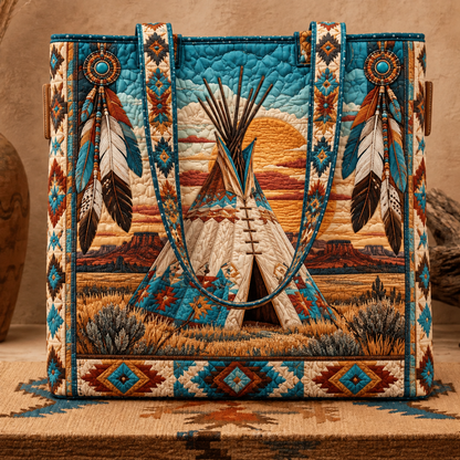 🎁 Handmade Native American Quilted Tote Bag