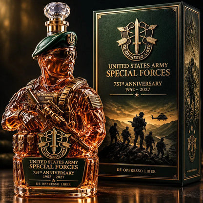 United States Army Special Forces 75th Anniversary Whiskey Bottle