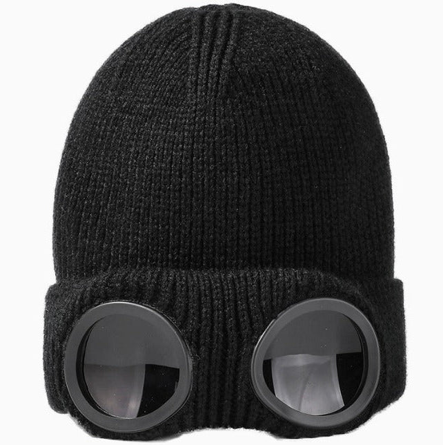 😎 Goggle Beanie Winter Hat🧢 – Funny Knit Pull-Down Hat with Built-In Lenses😂