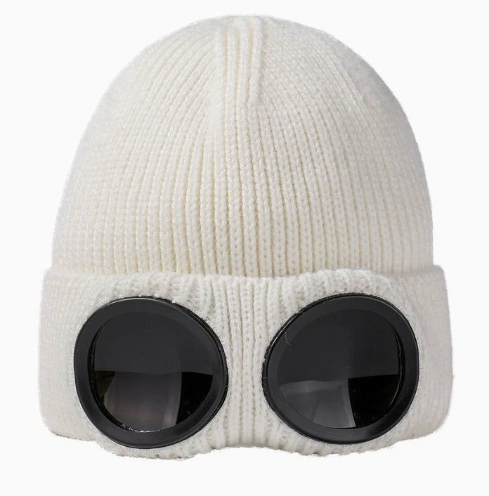 😎 Goggle Beanie Winter Hat🧢 – Funny Knit Pull-Down Hat with Built-In Lenses😂