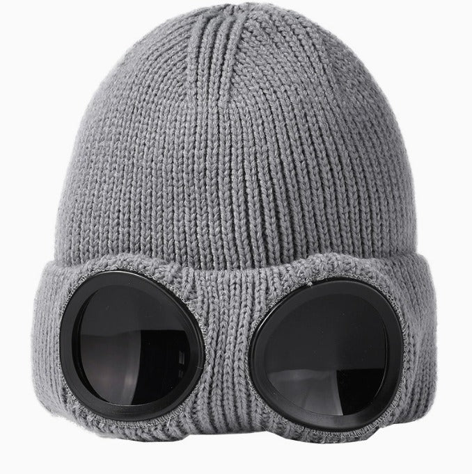 😎 Goggle Beanie Winter Hat🧢 – Funny Knit Pull-Down Hat with Built-In Lenses😂