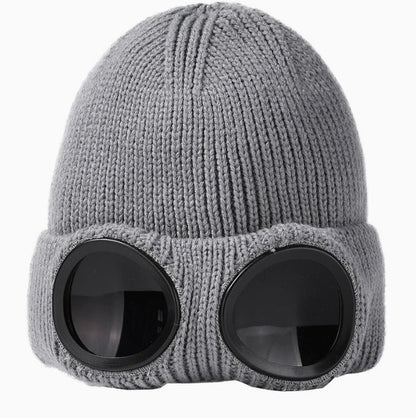 😎 Goggle Beanie Winter Hat🧢 – Funny Knit Pull-Down Hat with Built-In Lenses😂
