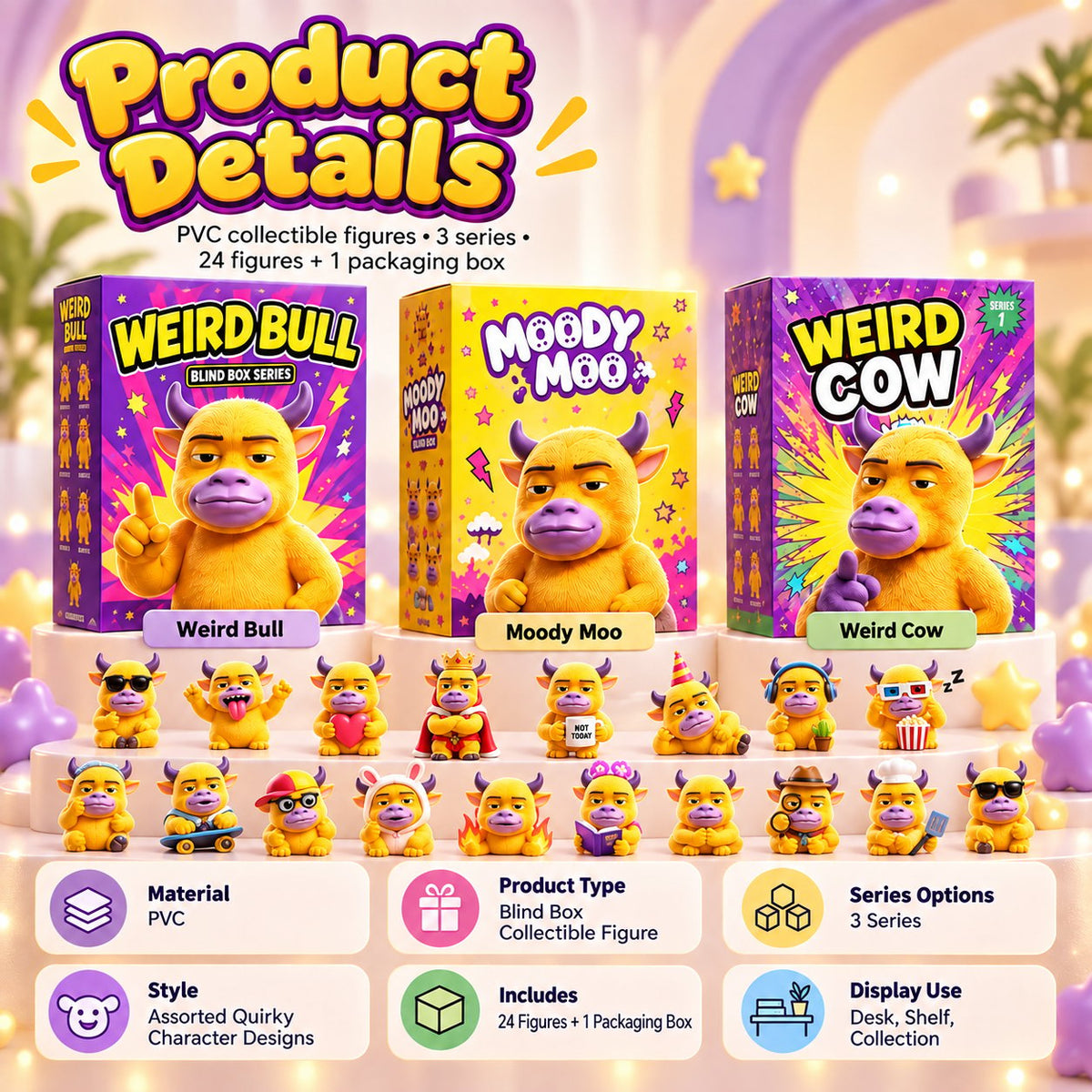 🐮 Crazy Cow Blind Box Figures