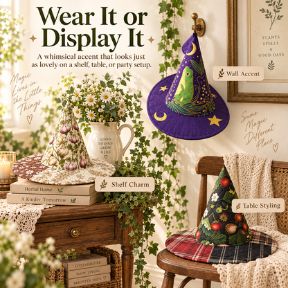 🔥Last Day 49% OFF - 🧙‍♀️ ✨ Quilted Patchwork Witch Hat – Choose Your Magical Pattern