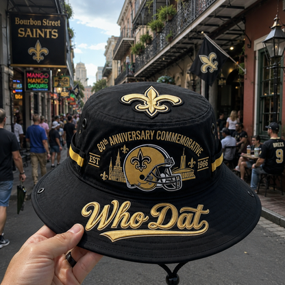 🇺🇸 Last Day Promo: 49% OFF⚜️🏈Who Dat 60th Anniversary commemorative Boonie Hat