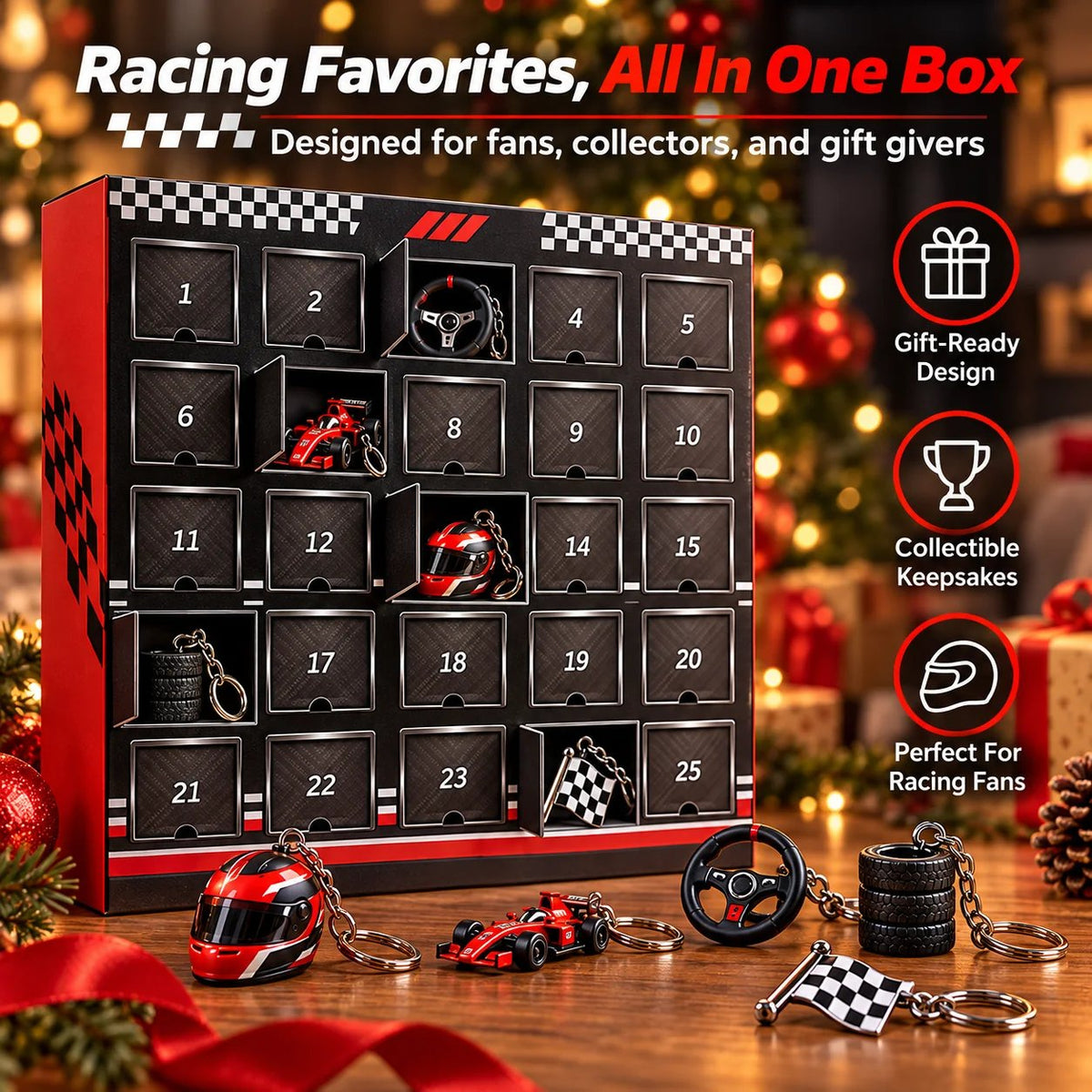 🏁  25-Day Formula Racing Advent Calendar – Ultimate Christmas Countdown for Racing Fans
