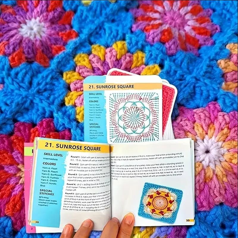 🧶✨ 50-Design Crochet Inspiration Card Set – Portable Stitch, Pattern & Color Guide