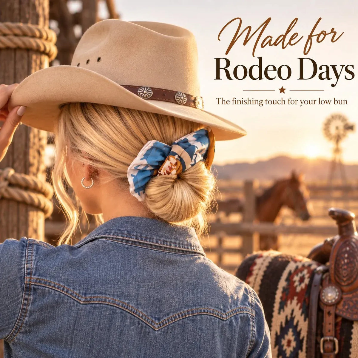 🤠🤎 Western Bow Hair Accessory – Effortless Low-Bun Style for Country Concerts, Rodeos & Everyday Looks