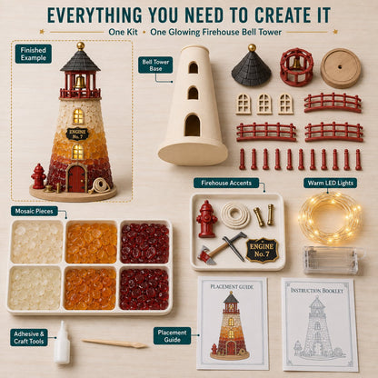 ⏳ Last Day 49% OFF – 🚒 Beginner-Friendly Vintage Firehouse Mosaic Light DIY Kit Collection | Complete Kit with Mosaic Pieces, LED Lights & Step-by-Step Guide Included 💕