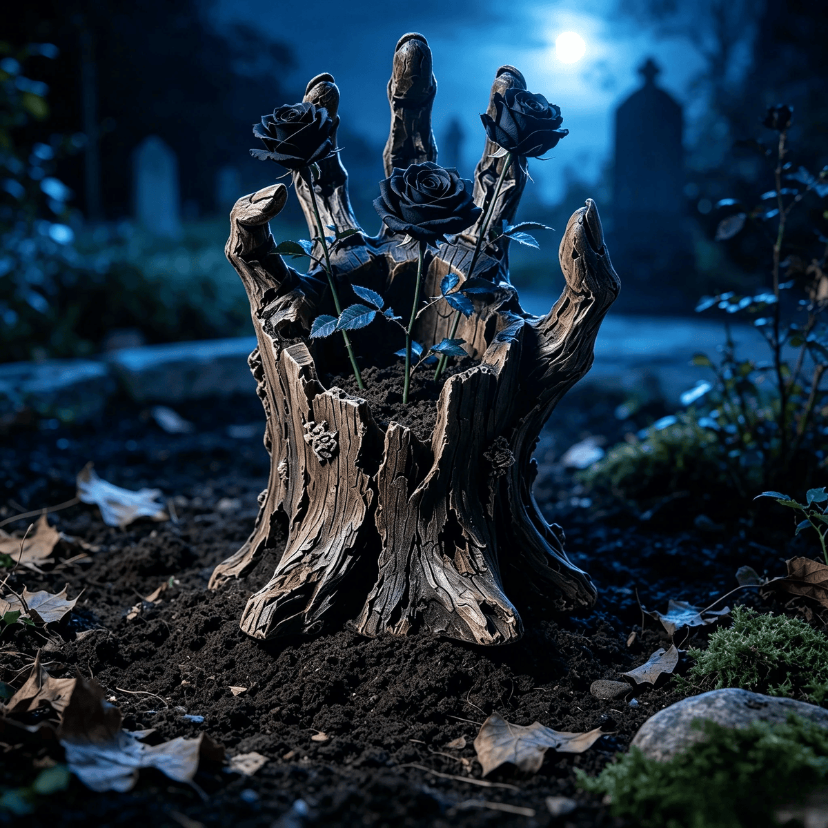 🎃🖐️ Creepy Graveyard Hand Stake – Rustic Halloween Garden & Planter Decor