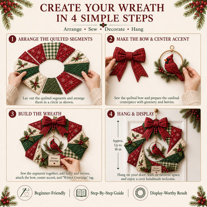 🎄 Christmas Fabric Wreath DIY Kit