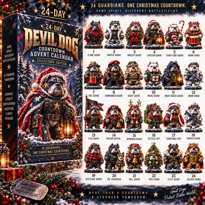 🐾🔥 Devil Dog 24-Day Christmas Countdown Advent Calendar