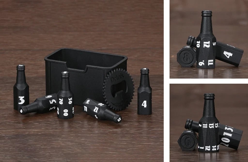 🍺 Metal Beer Bottle Dice Set – The Ultimate RPG Dice Collection 🎲