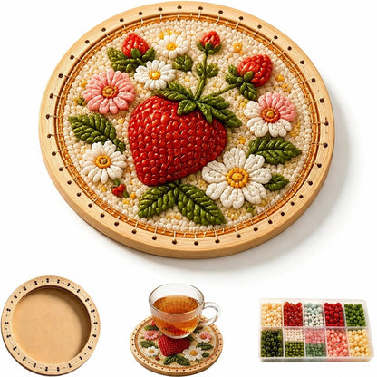 🧵💖 DIY Handmade Floral Beaded Coaster Kit – Relax, Create & Decorate Your Home
