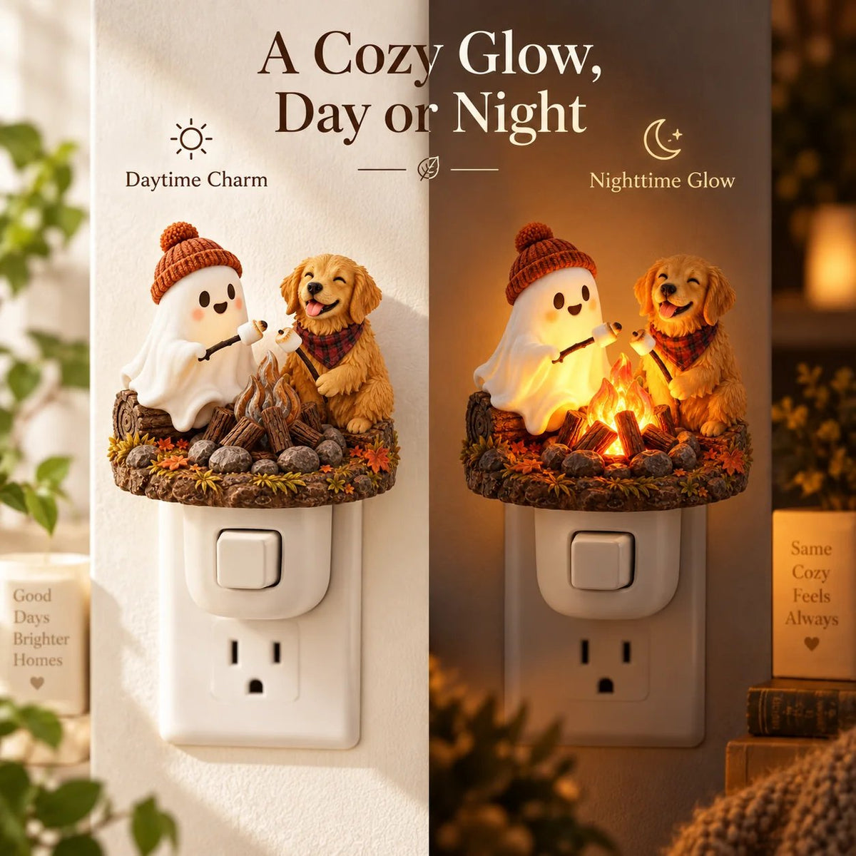 🔥LAST DAY 50% OFF - Fireside Friends™ | Flickering Campfire Plug-In Night Light