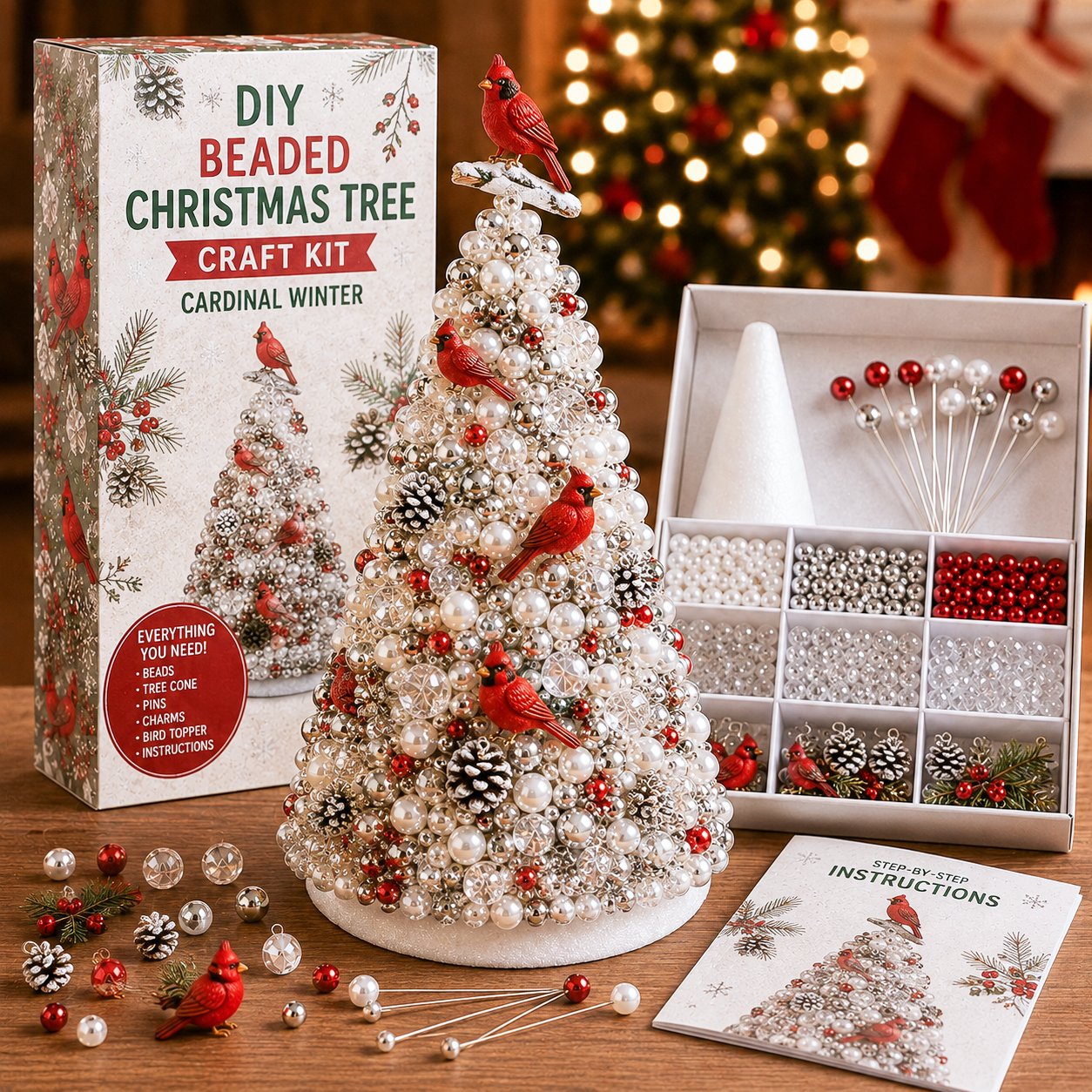 🎄 DIY Beaded Christmas Tree Craft Kit