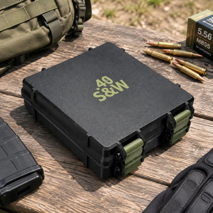 100 Round Ammo Storage Box | Waterproof Hard Shell Ammunition Organizer Case