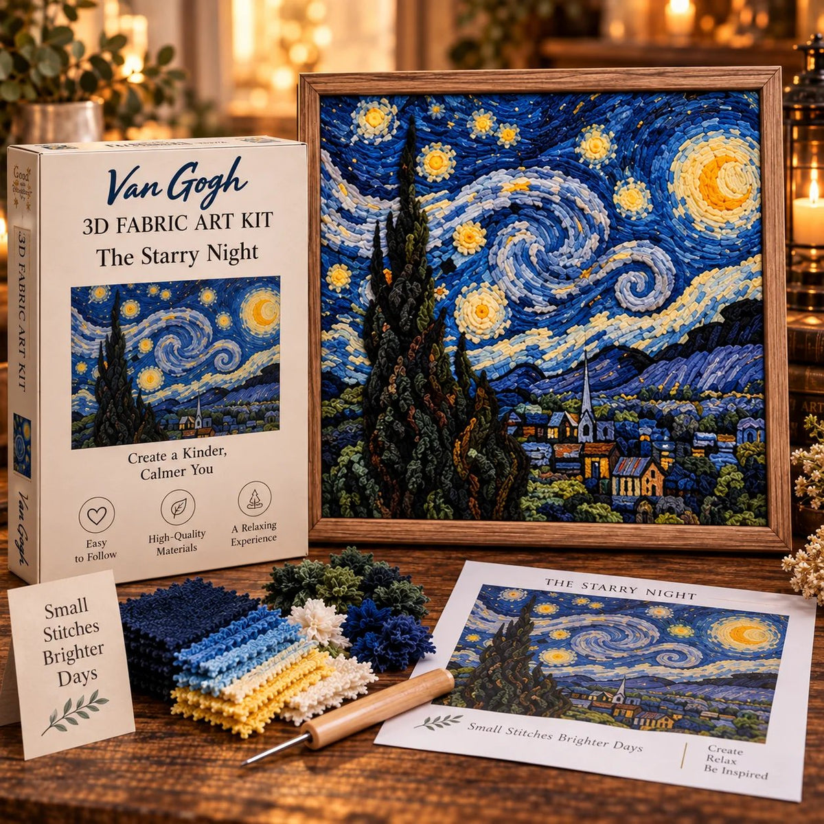 🎨🖼️ Van Gogh 3D Fabric Art Kit | Create Your Own Textured Masterpiece(📦Buy 2 Free Shipping)