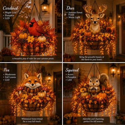 ❤️🍂Fall Animal Hanging Basket Collection：Cardinal / Deer / Fox / Squirrel
