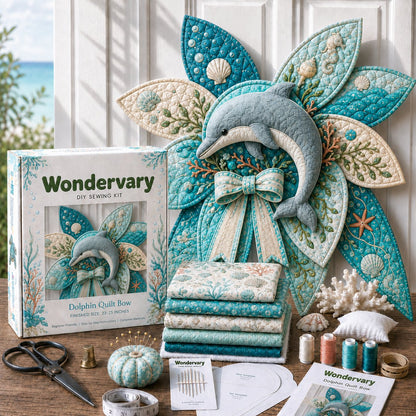 🌊 DIY Ocean Animal Quilted Bow Kit – Large 3D Coastal Door & Wall Décor
