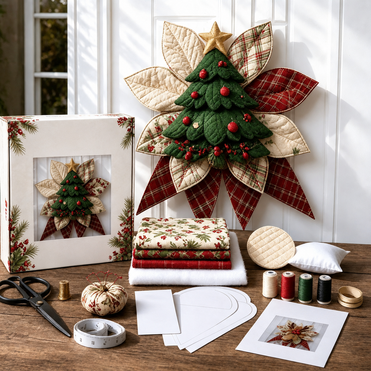 🎄 DIY Christmas Quilt Bow Decoration Kit