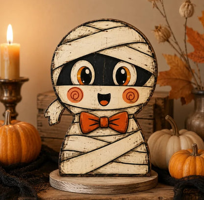 👻🎃 Vintage Wooden Halloween Table Decor