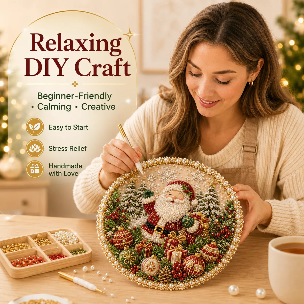 🌸🌻🍂🎄 LAST DAY 49% OFF – ✨ Four Seasons & Holiday Pearl Art Hanging Wreath Kit | Luxury Flocked Canvas with Scratch-Resistant Non-Fading Pearl Beads DIY Handmade Seasonal Decor 💎