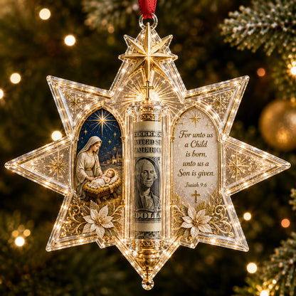 Christian Cash Gift Christmas Ornament – Faith-Inspired Money Holder Keepsake