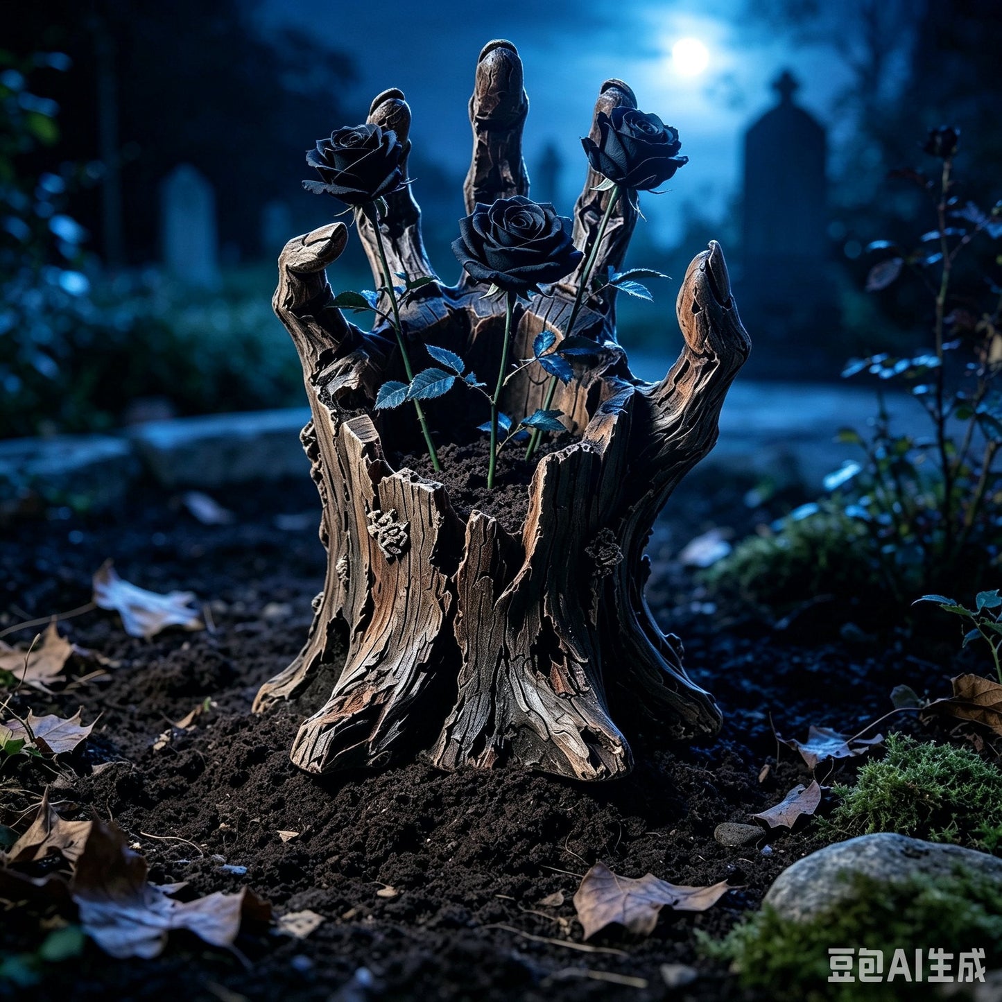 🎃🖐️ Creepy Graveyard Hand Stake – Rustic Halloween Garden & Planter Decor