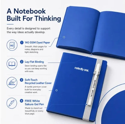 🎨📘 Think in Color Creative Notebook – 140 GSM Pages + Free White Gel Pen