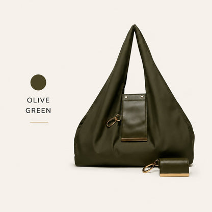 🎁Varelli Charm Transformable Bag – Stylish Vegan Leather Tote & Keychain Charm