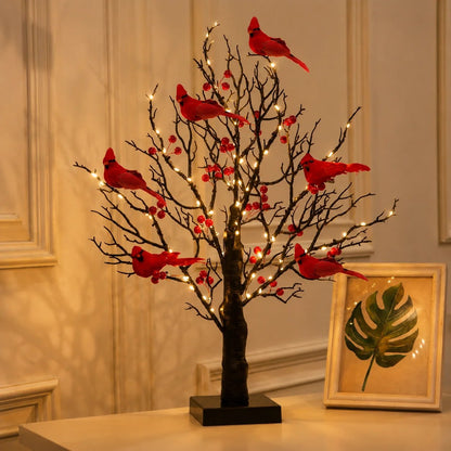 🎉✨ 2026 Vintage Glowing Cardinal Tree