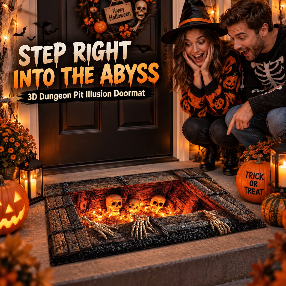 🚪 Step Into the Void: Halloween 3D Illusion Mat