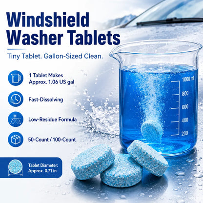 🚗💧 Windshield Washer Tablets — Drop, Dissolve & Drive Clear!