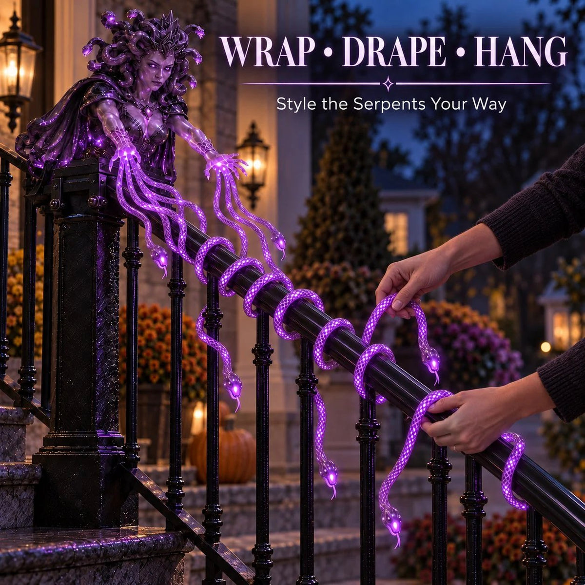🐍 Medusa Queen Glowing Snake Railing Light