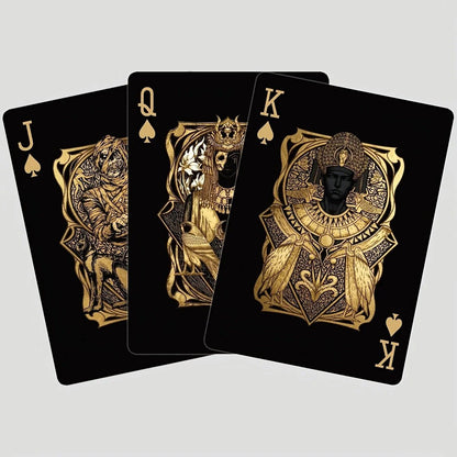 🃏👑 Black-Gold Egyptian Mythology Playing Cards