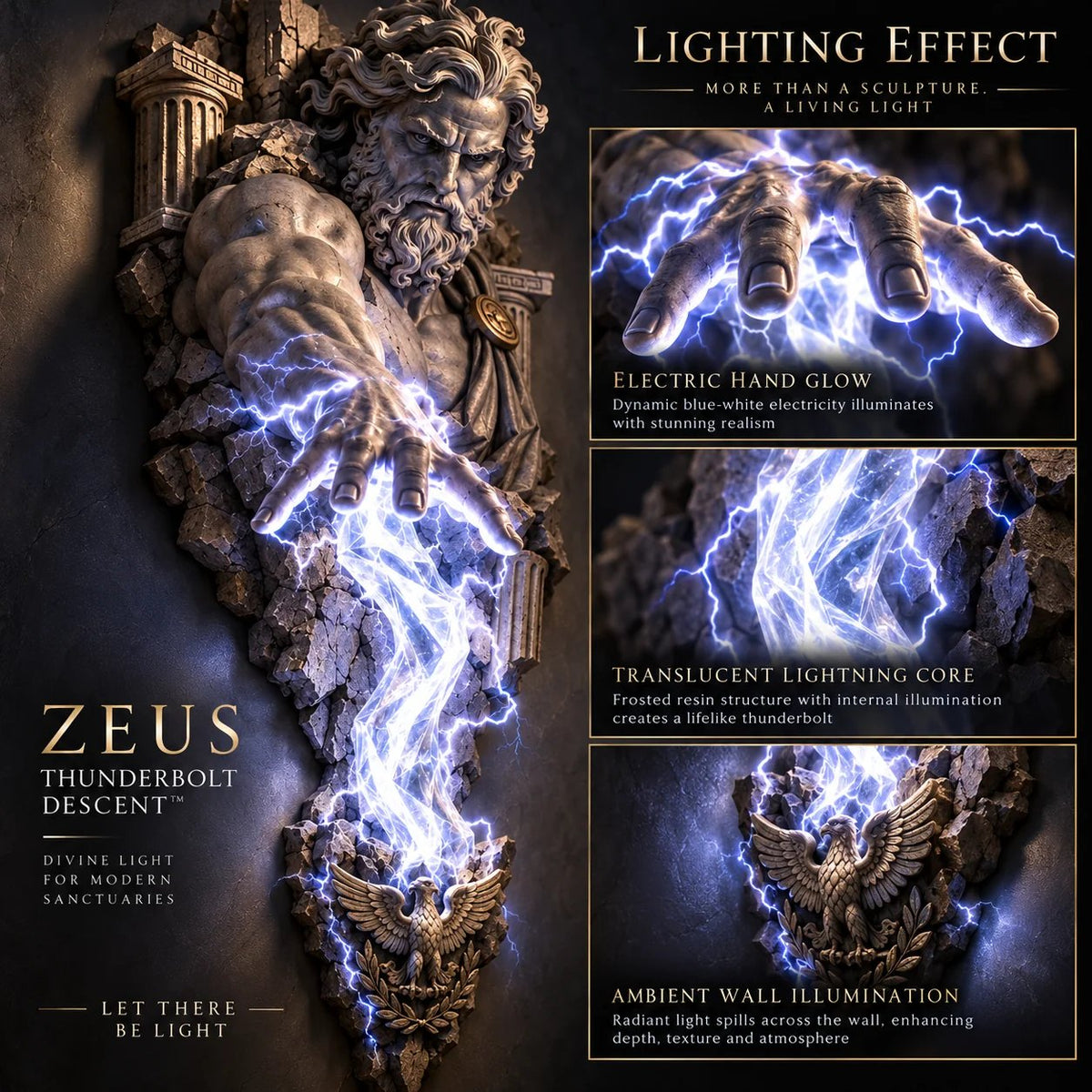 ⏰ Limited Stock 49% OFF  ⚡🌊 Mythological Sculpture Wall Lamp Collection 🏛✨