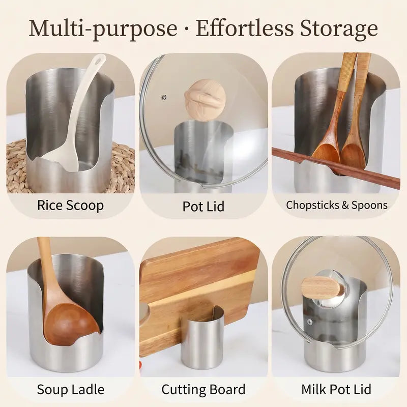 🍴✨ Sleek Stainless Steel Kitchen Utensil Holder – Durable, Rust-Resistant & Easy-Clean Storage