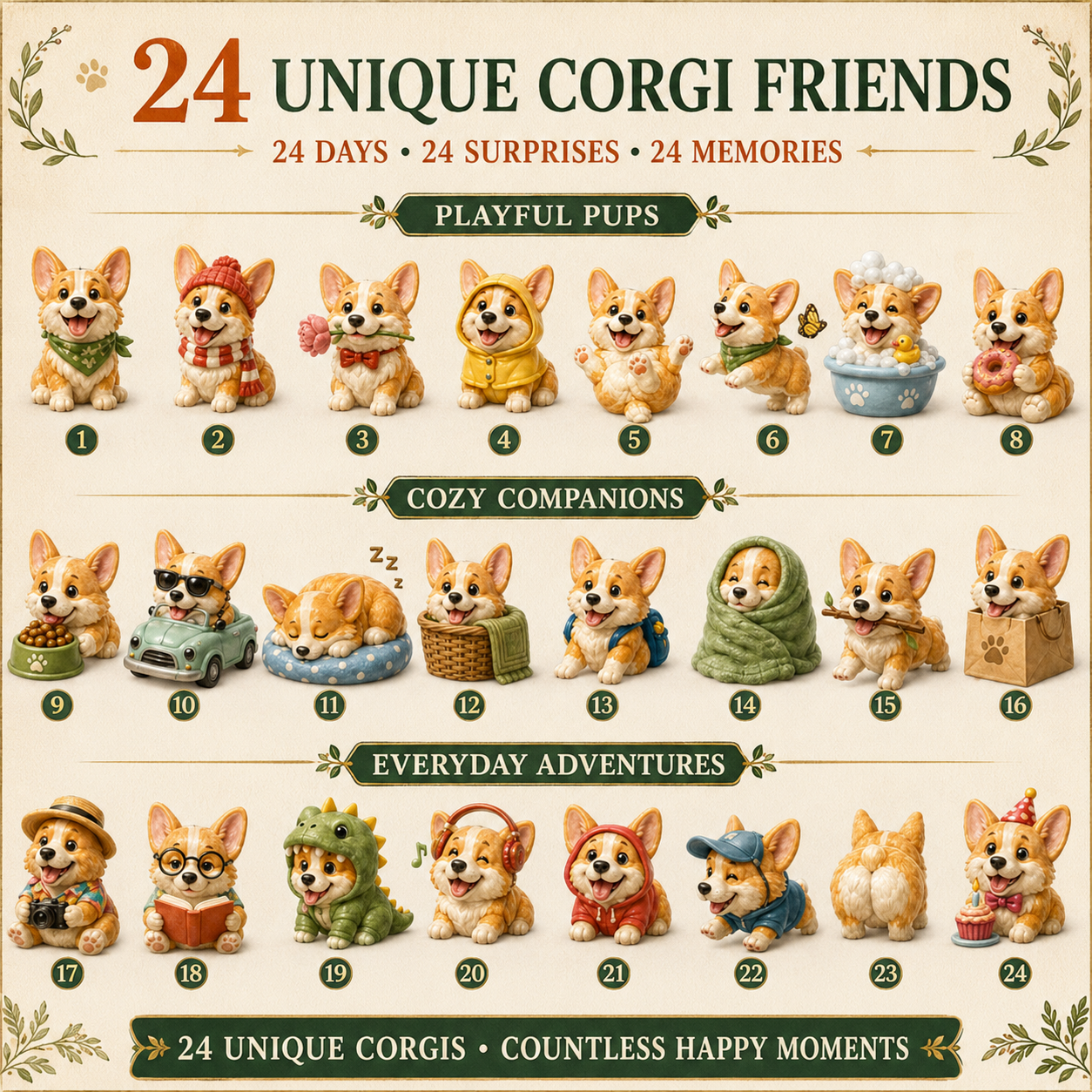 ✨Everyday Corgi Advent Calendar 2026 - 24-Day Festive Countdown