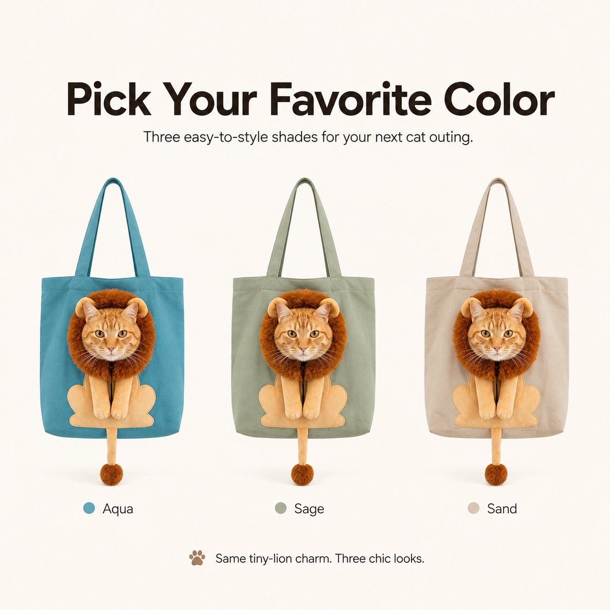 🦁🐱 Lion Mane Cat Carrier Tote