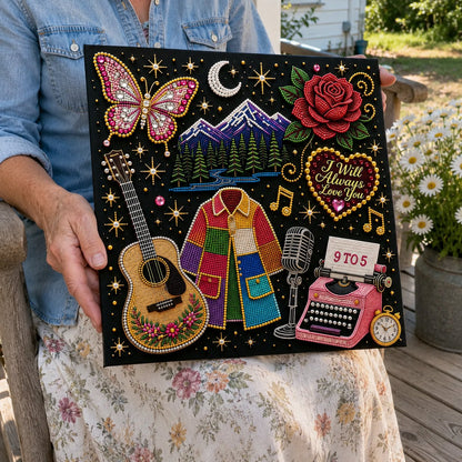 🎁🎤 Premium 3D Pearl Dolly Country Music Tribute Art Kit 💎✨