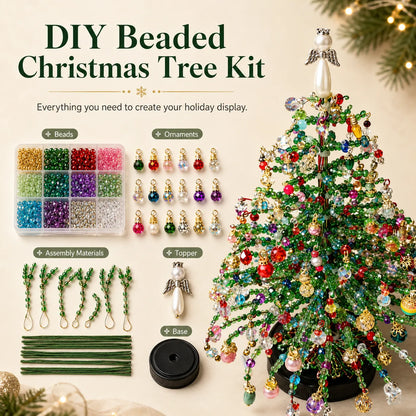 💥🏆 DIY Beaded Christmas Tree Kit – 🎅Create Your Own Sparkling Holiday Decoration