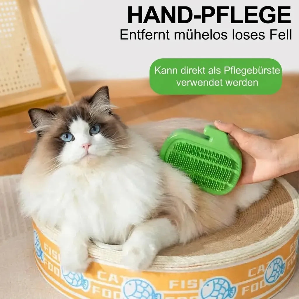 3-in-1-Eck-Massagebürste für Katzen | Wandmontierbare Kratz- und Massagehilfe mit Spielstab (mit Glöckchen) & optionalem Katzenminze-Ball