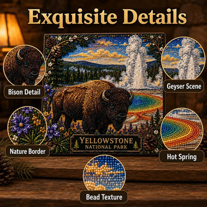 🏔️🌲 Premium 3D Pearl National Parks Wall Art Kit | Luxury Flocked Canvas with Scratch-Resistant Non-Fading Pearl Beads DIY Nature Decor ✨