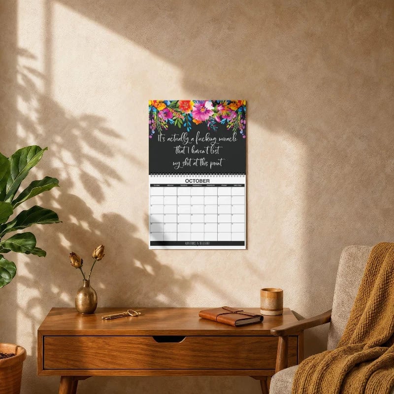 🌸😂 2027 Zero-F*cks Floral Wall Calendar – 12 Months of Sarcasm, Chaos & Pretty Flowers
