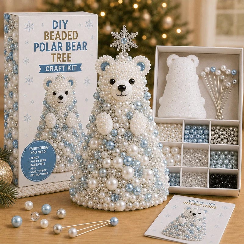 🔥HOT SALE 49% OFF🎁 🐾 Animal-Themed Beaded Christmas Tree DIY Kit🦊
