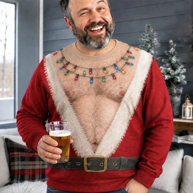 🎅😂 Funny Santa Christmas Long Sleeve Shirt – The Ultimate Holiday Party Conversation Starter 🎄