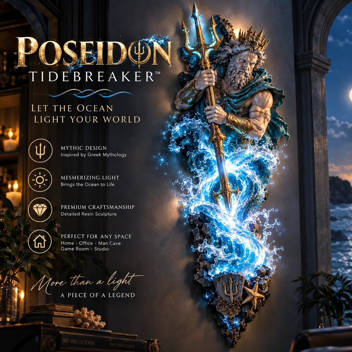 ⏰ Limited Stock 49% OFF  ⚡🌊 Mythological Sculpture Wall Lamp Collection 🏛✨