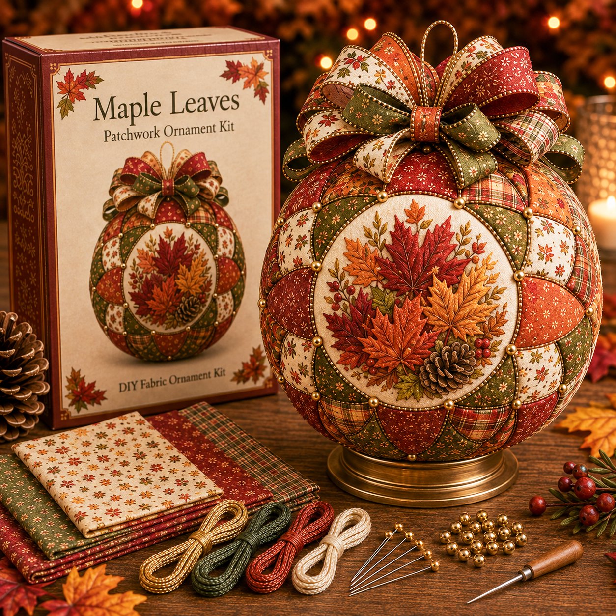 🍂 Autumn Thanksgiving Classics Patchwork Ornament DIY Kit