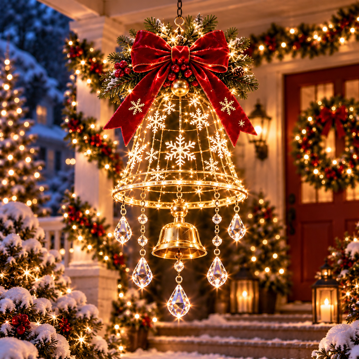 ✨ Holiday Hanging Light – Illuminated Christmas Garden & Porch Décor